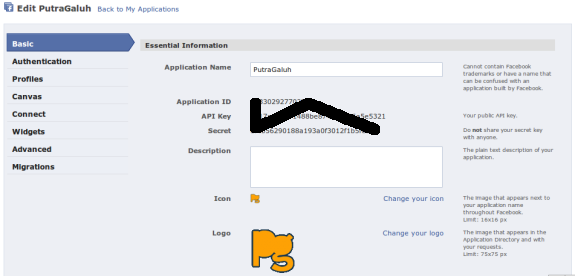 API & Secret Key Facebook application API & Secret Key Facebook application